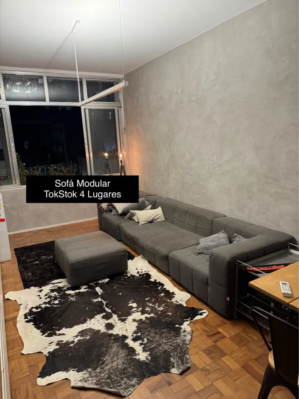 Sofá Modular TokStok 4 Lugares - Cinza Design Moderno
