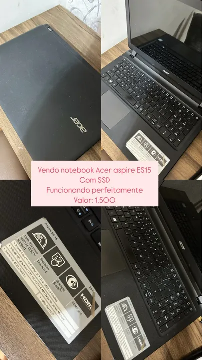Notebook Acer Aspire ES15 com SSD