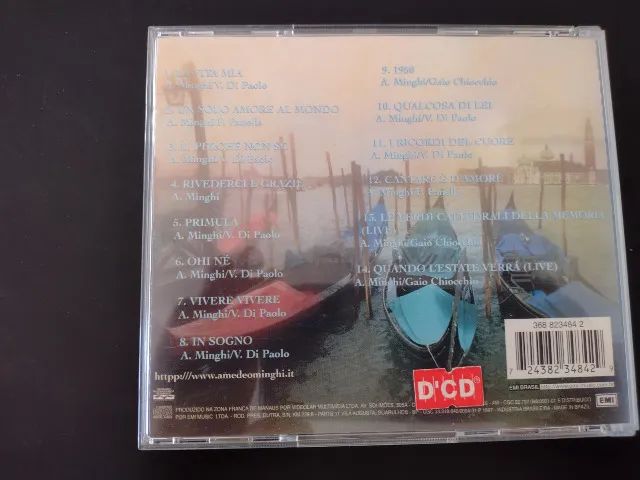 CD Álbum Original Amedeo Minghi La Vita Mia 1989 Antiguidade Nostalgia Raridade Anos 80 - Foto 2