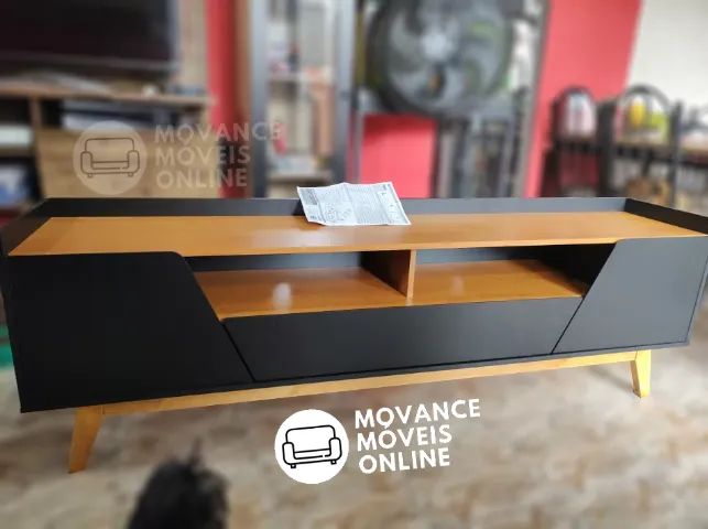 Rack com Gaveta e Portas P/ Até 70" Novo - Foto 3