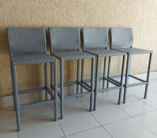 Banqueta de fibra prata ( unidade )