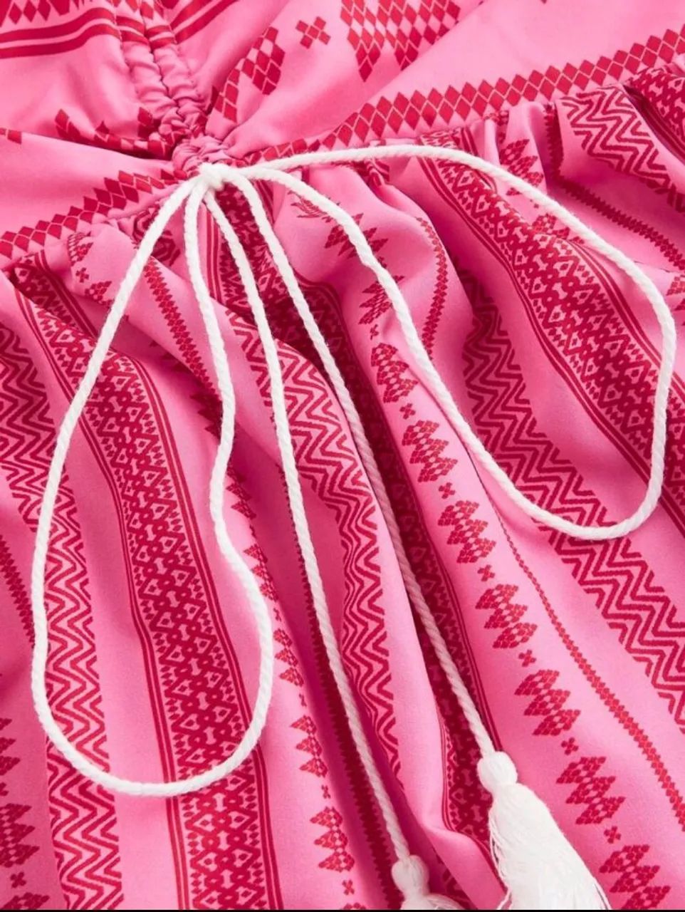 top halter rosa boêmia com decote laço, blusas de verão  - Foto 3