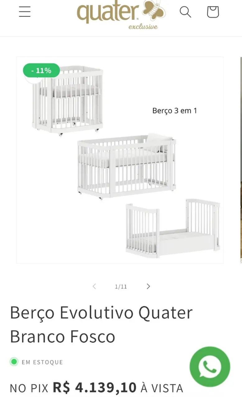 Berço Evolutivo Quater Branco Fosco65573793717763122