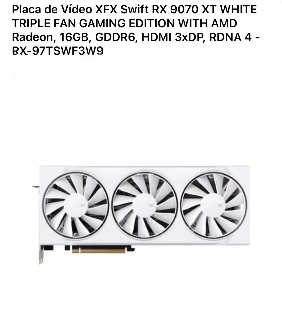 Placa de vídeo 9070 XT XFX