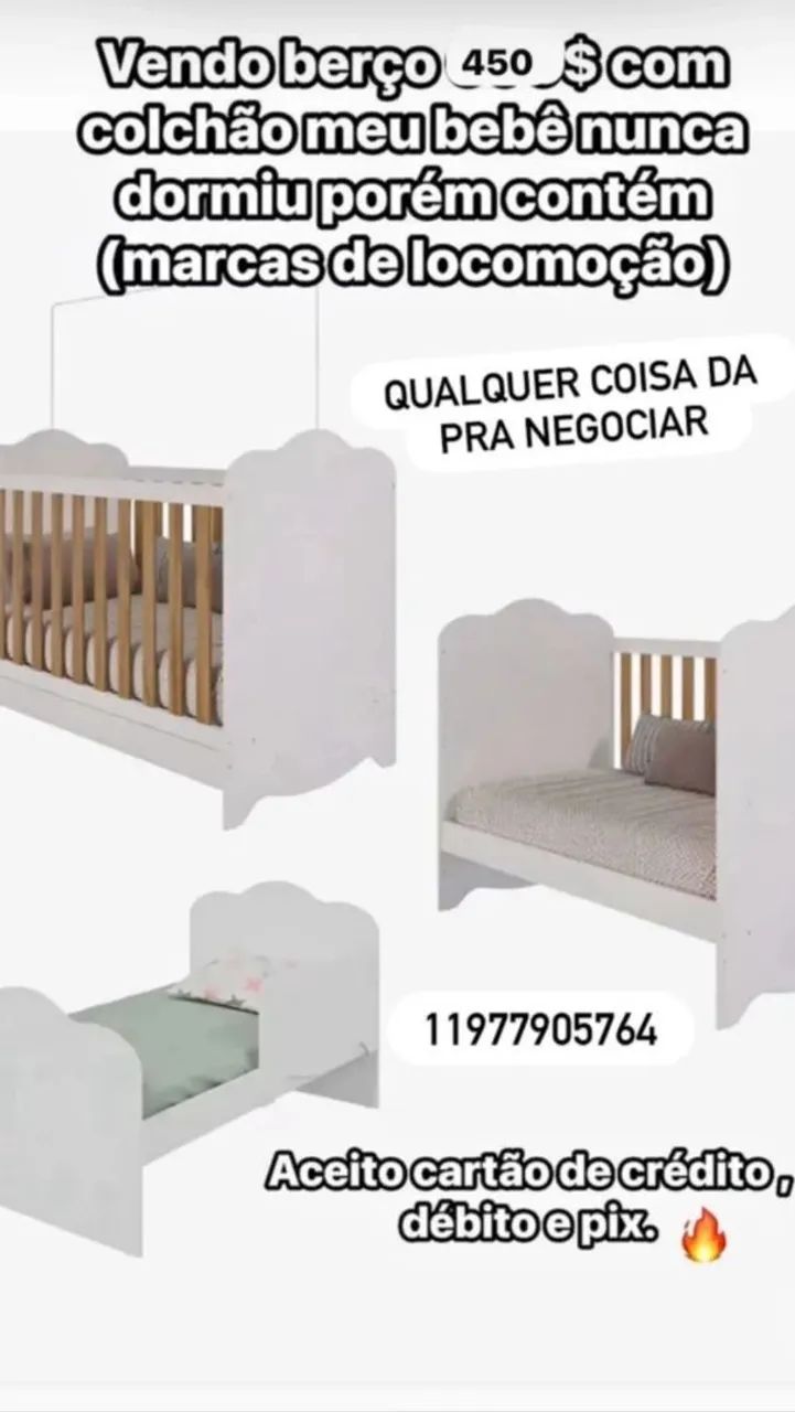 Berço/cama com colchão 