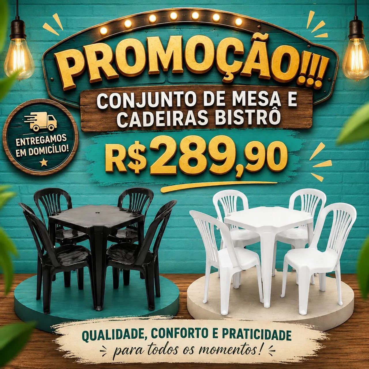 Conjuntos de mesas com cadeiras plásticas Sauípe 