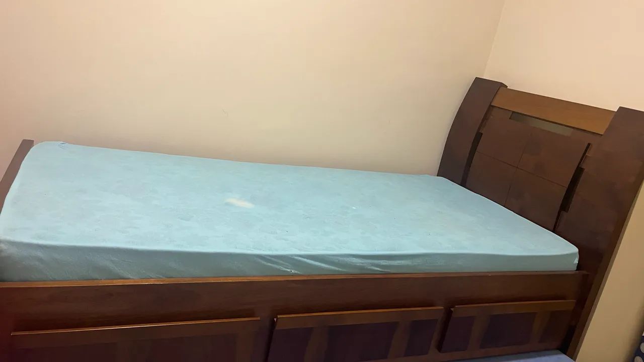 Cama solteiro com auxiliar e dois colchões  - Foto 5