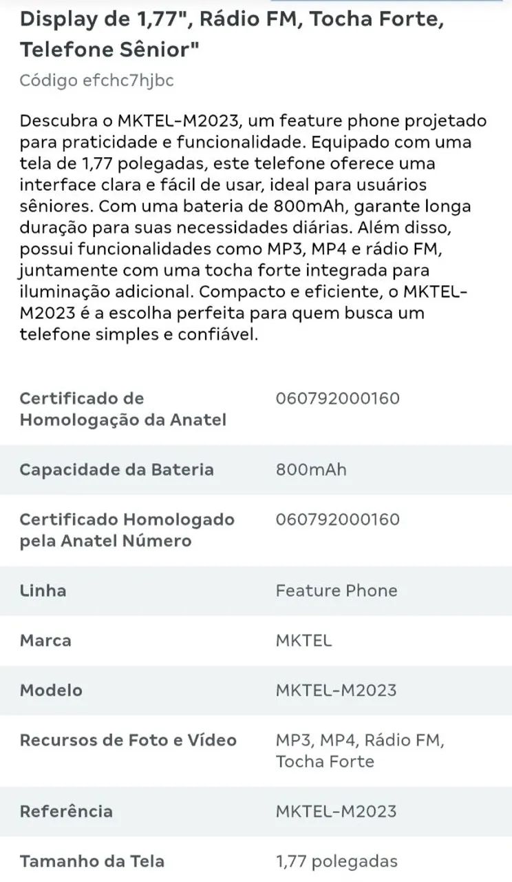 Celular MKTEL M2023 - Foto 3