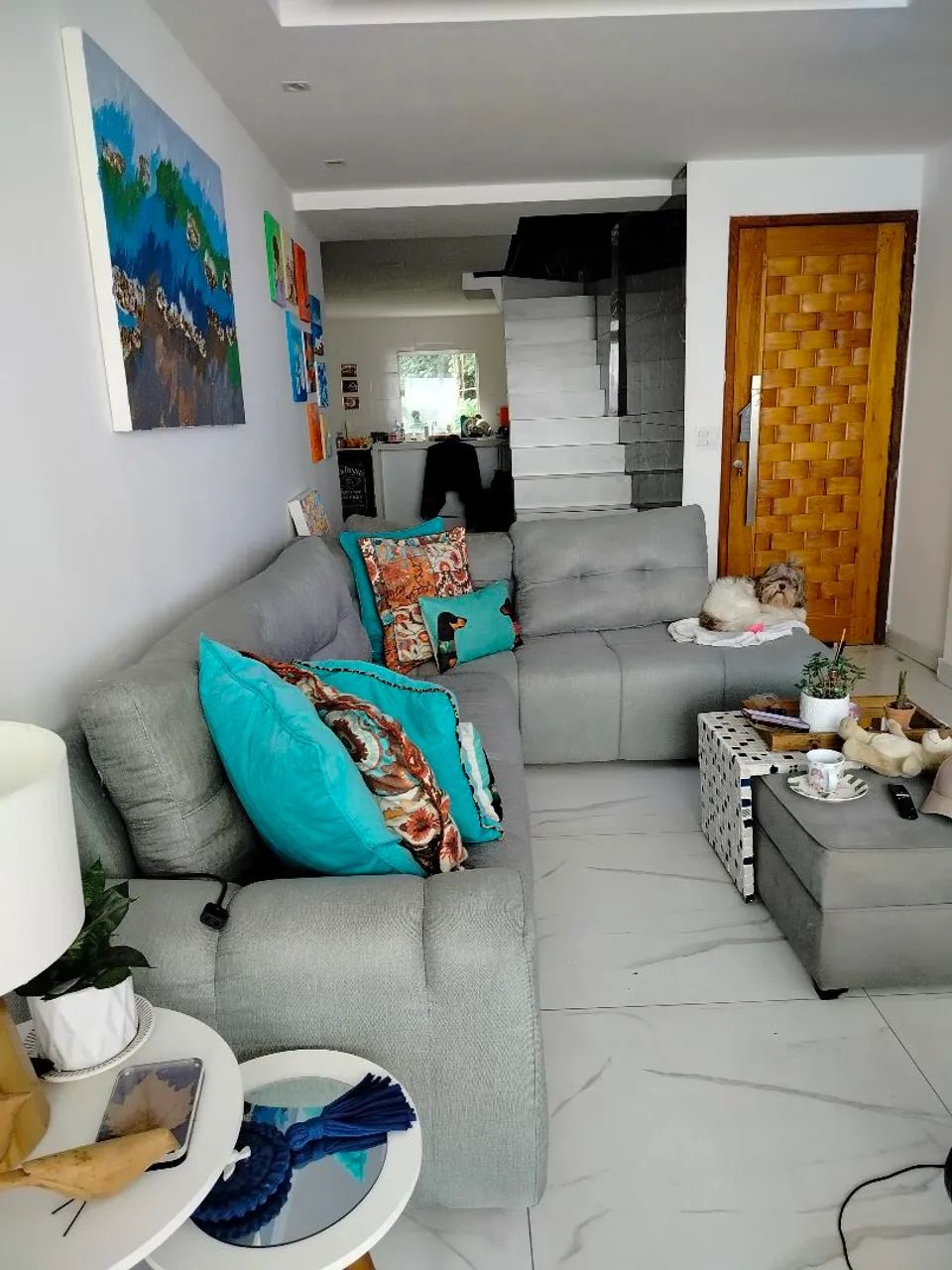 Sofá de linho em L  - Foto 3