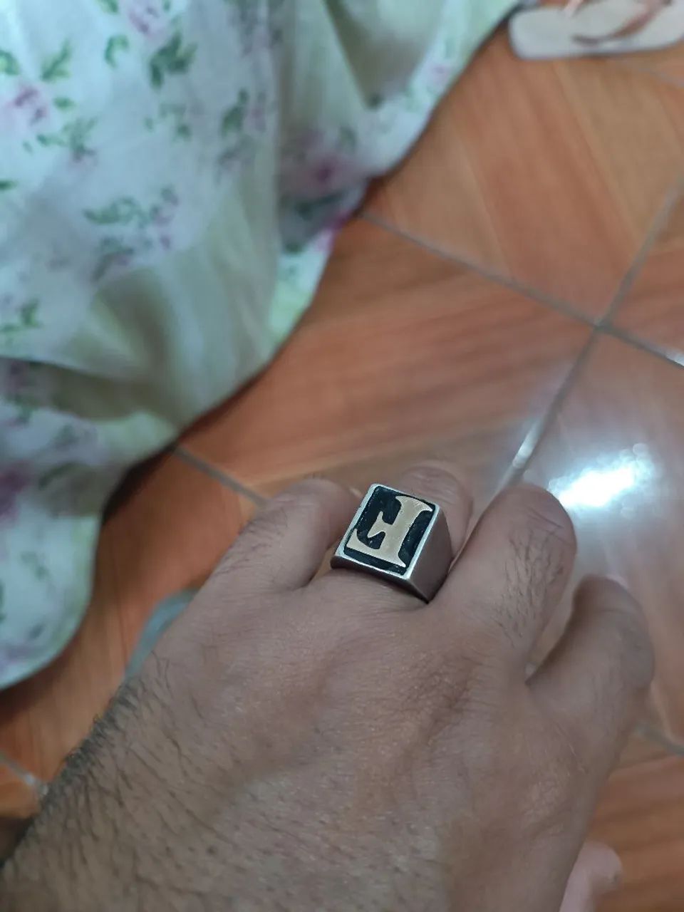 Anel de prata com ouro  - Foto 4