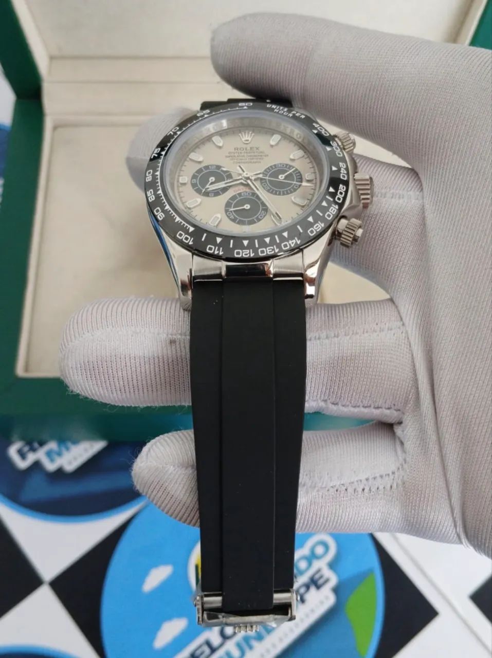RELÓGIO RLX DAYTONA FUNDO CINZA AUTOMÁTICO  - Foto 4