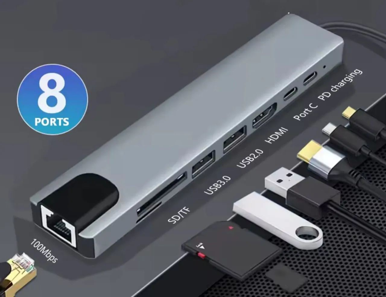 Hub 8 em 1 - Tipo C  - Foto 2