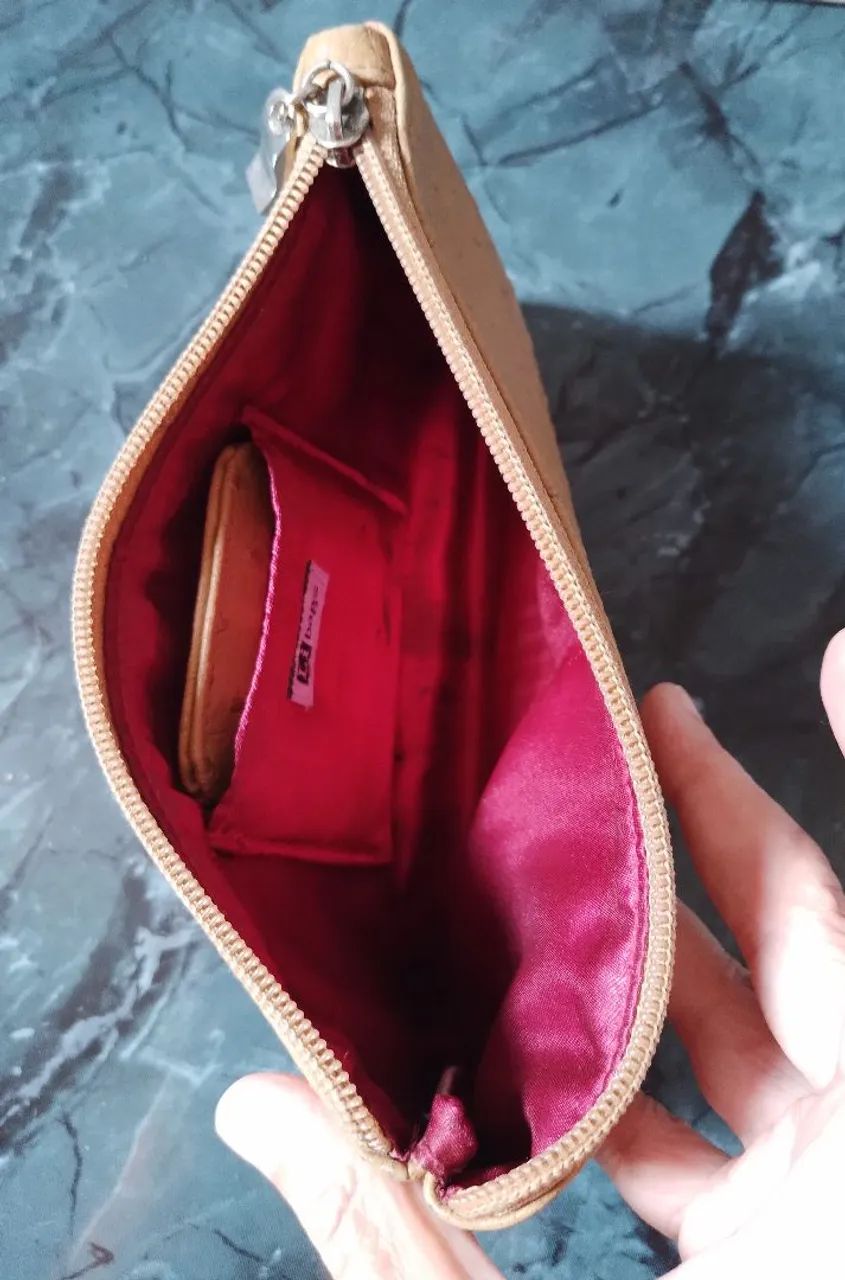 Bolsa couro de avestruz legítimo c espelho. - Foto 4