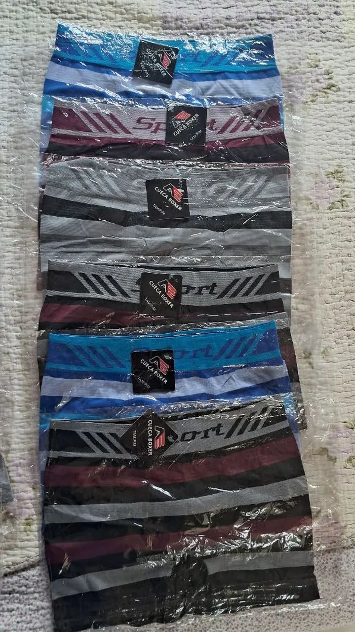 Kit 6 Cueca boxer box P M G GG