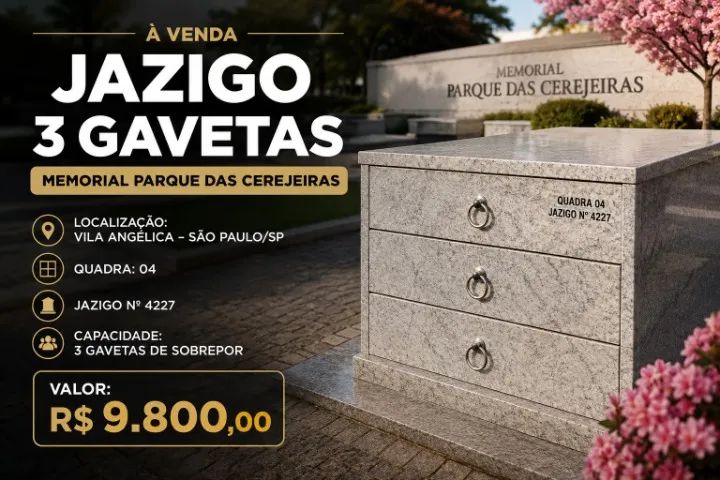 Jazigo 3 Gavetas - Memorial Parque das Cerejeiras