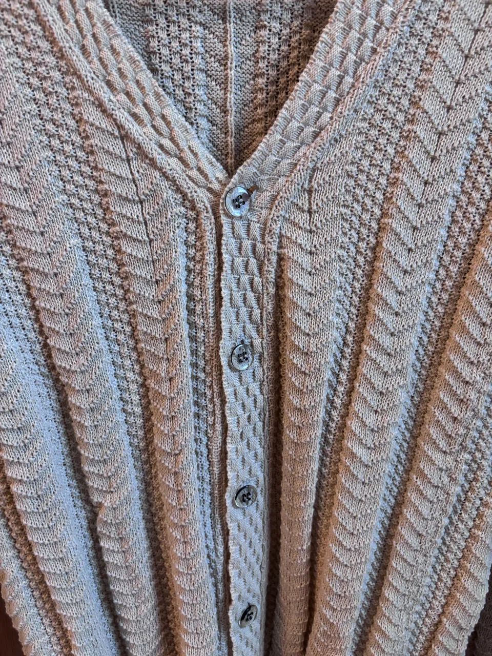 Casaco de tricot bege - Foto 3