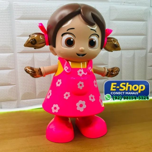 Boneca Dançarina Duda com Música e Luzes Brinquedo Infantil Bate e Volta Rosa