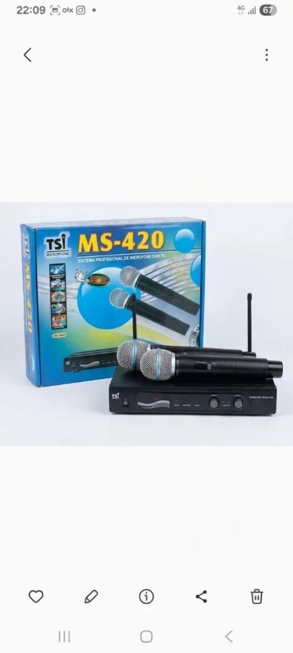 Karaoke 2 Microfones TSI MS 420