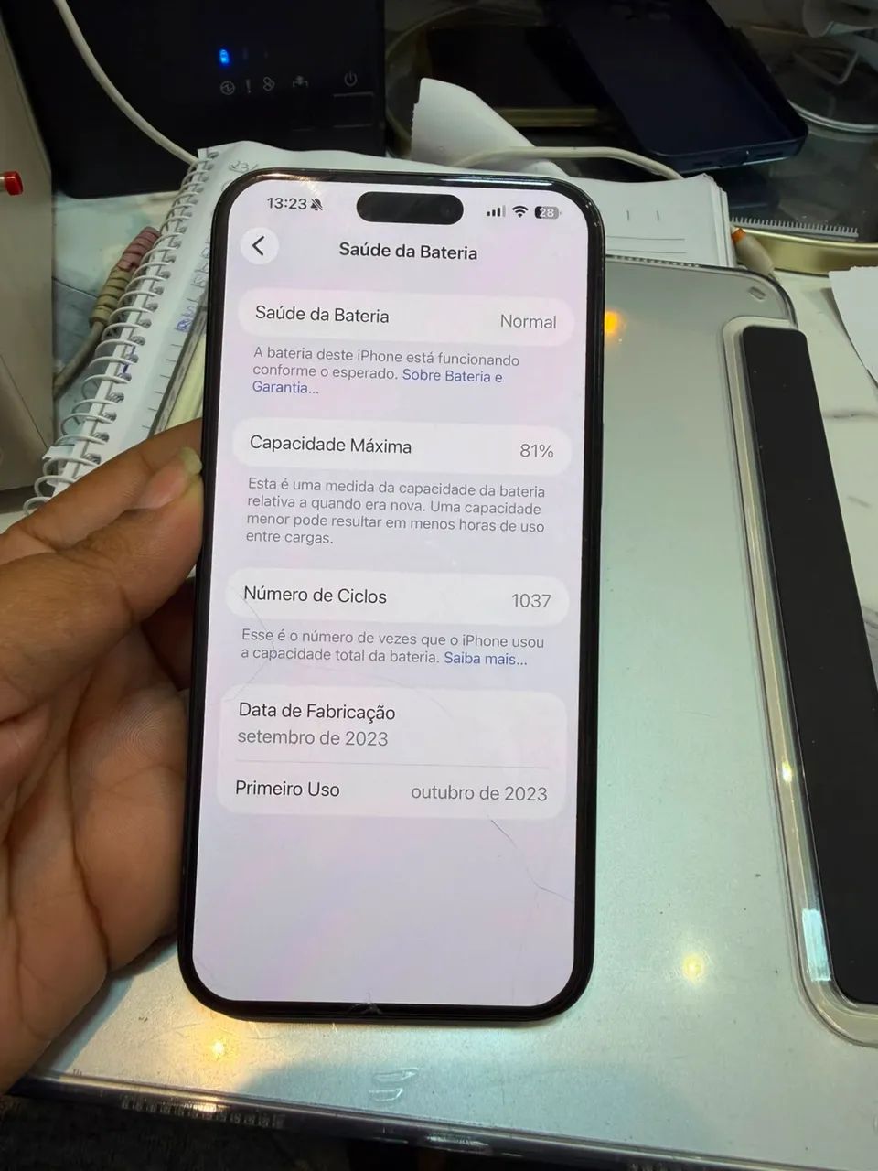 iPhone 15 pro max 256 azul titânio,todo original. - Foto 3