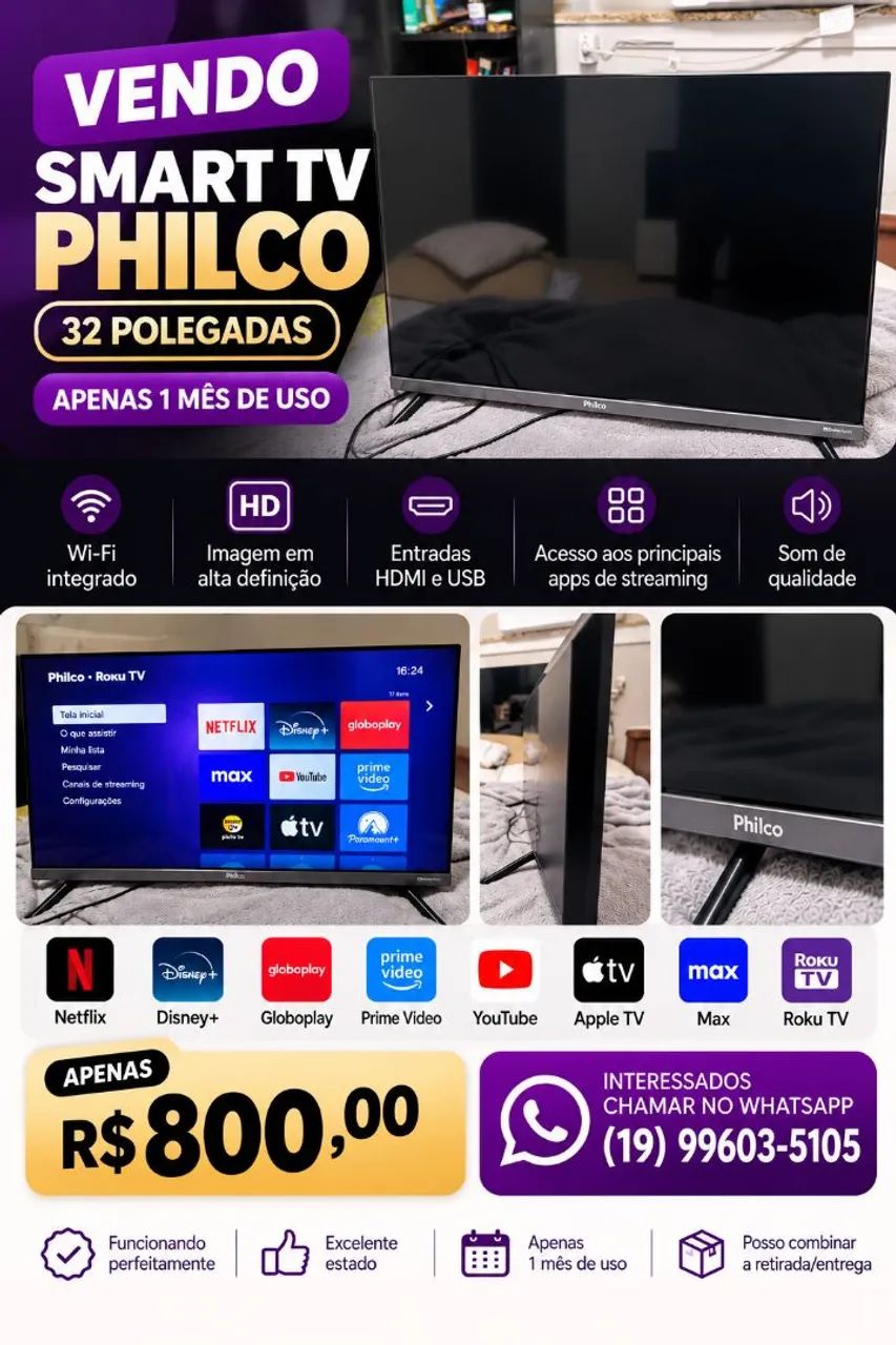 OPORTUNIDADE! Smart TV Philco 32?