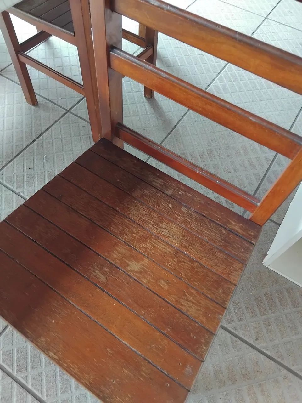 Jogo de Mesa Rústica Madeira Maciça (1,80m) + 4 Cadeiras - Foto 4