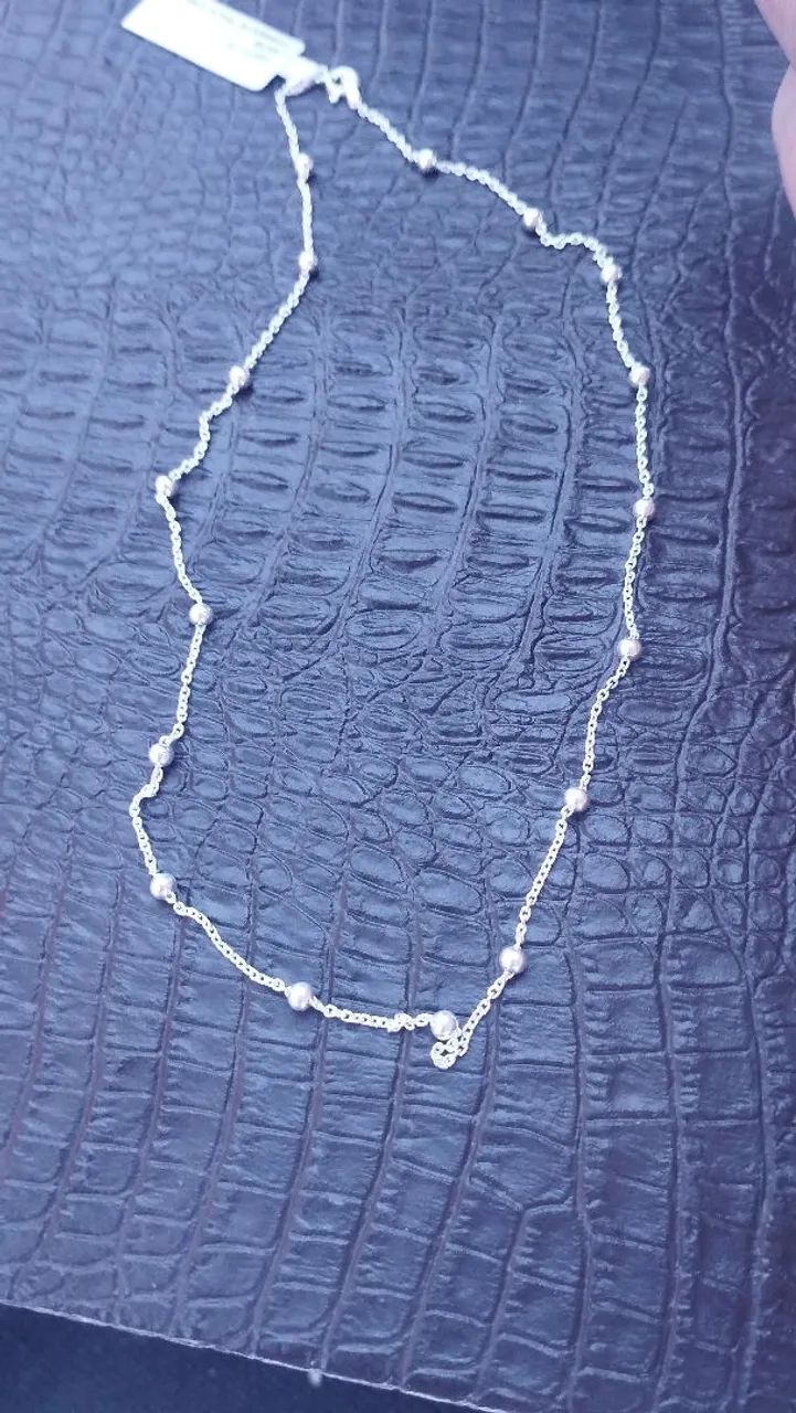 Corrente de Bolinhas de Prata 40cm