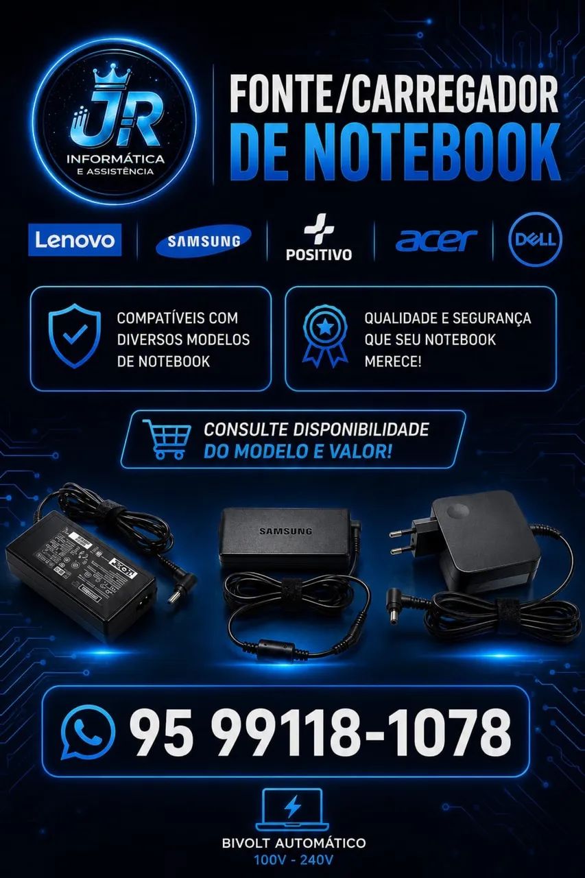 Fonte Carregador notebook, várias marcas e modelos. A partir de 100,00 - Foto 5