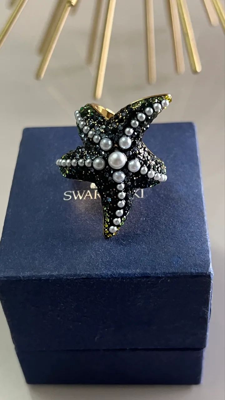 Anel  swaroski estrela aro 19/20 - Foto 2