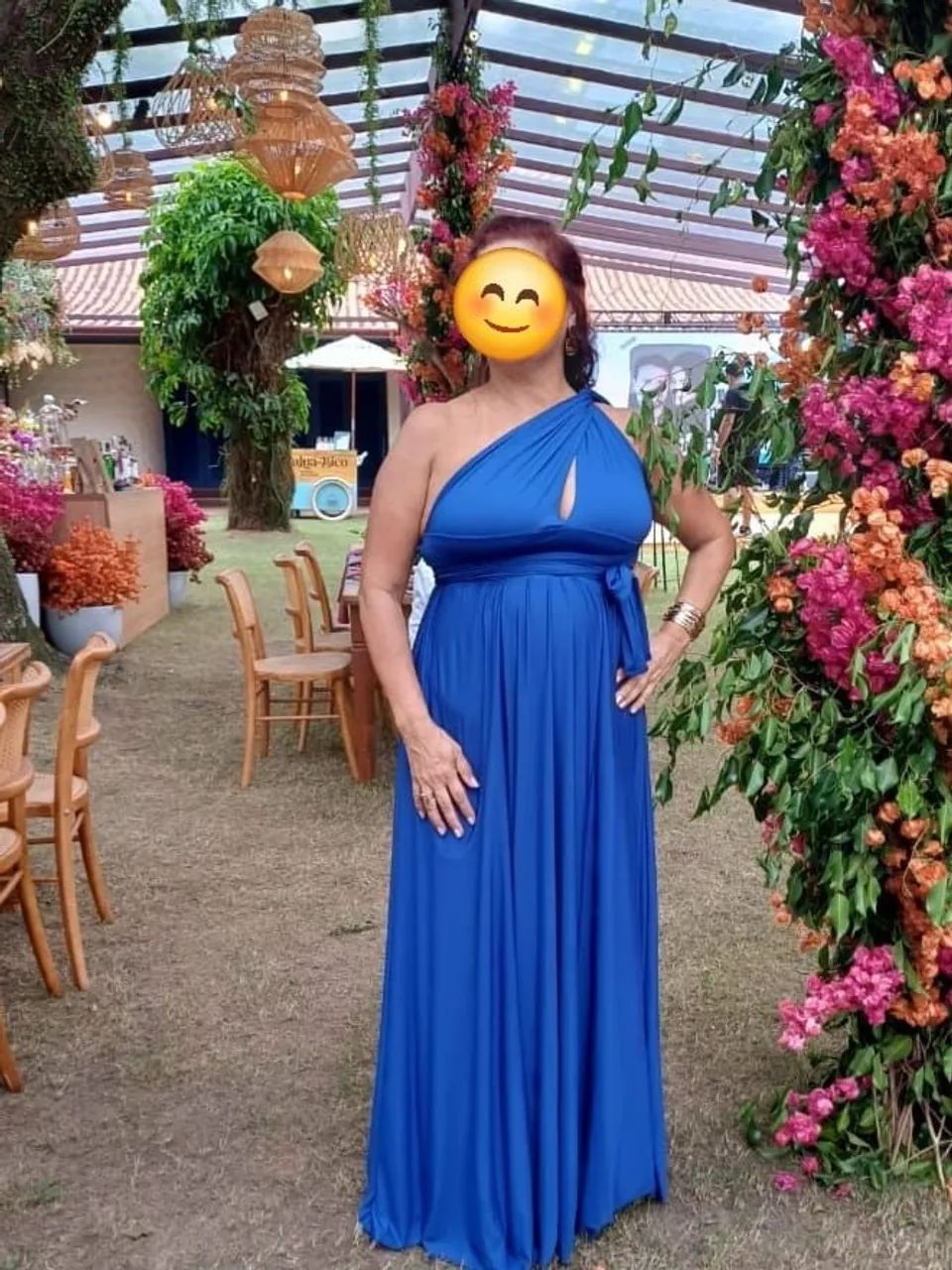 Vestido longo Azul Royal