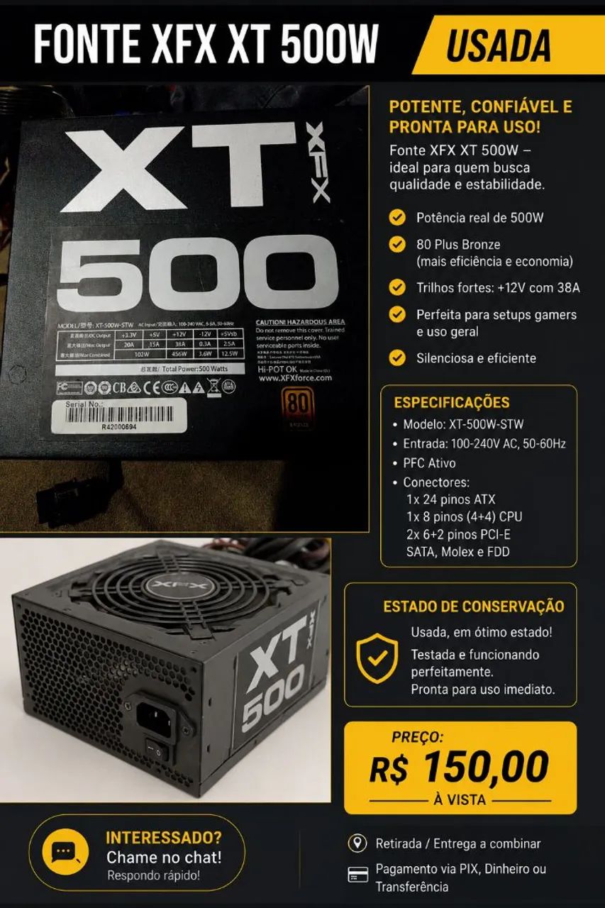 Fonte XT-500W-STW - Foto 4