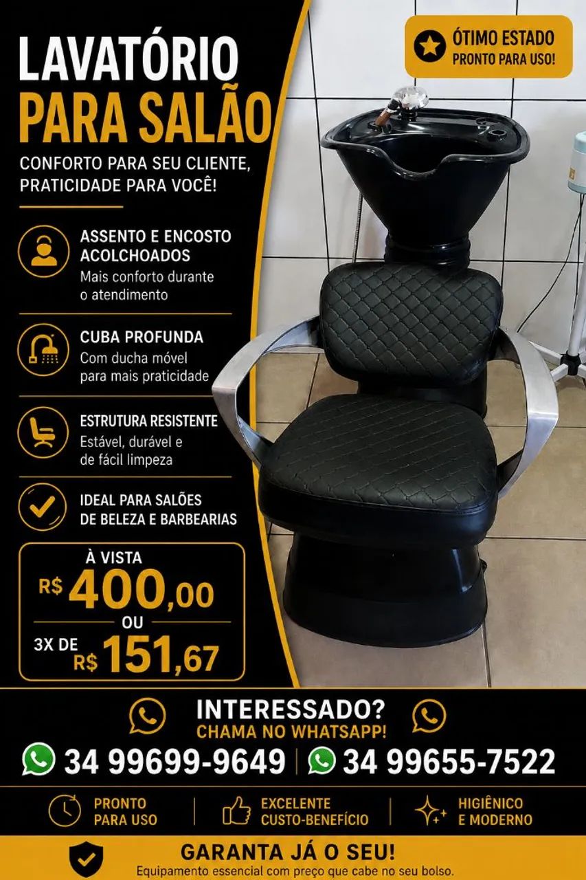 Lavatório para salão de beleza