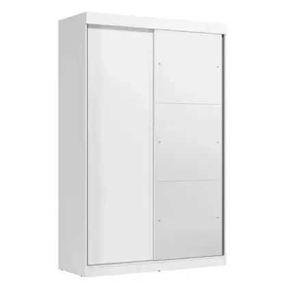 Guarda Roupa com Espelho 2 Portas de Correr e 2 Gavetas Branco - Foto 2