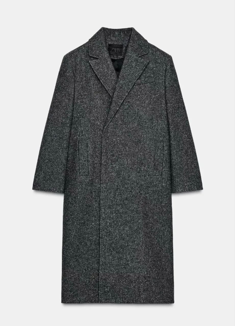 Sobretudo manteco em lã premium oversized Zara 