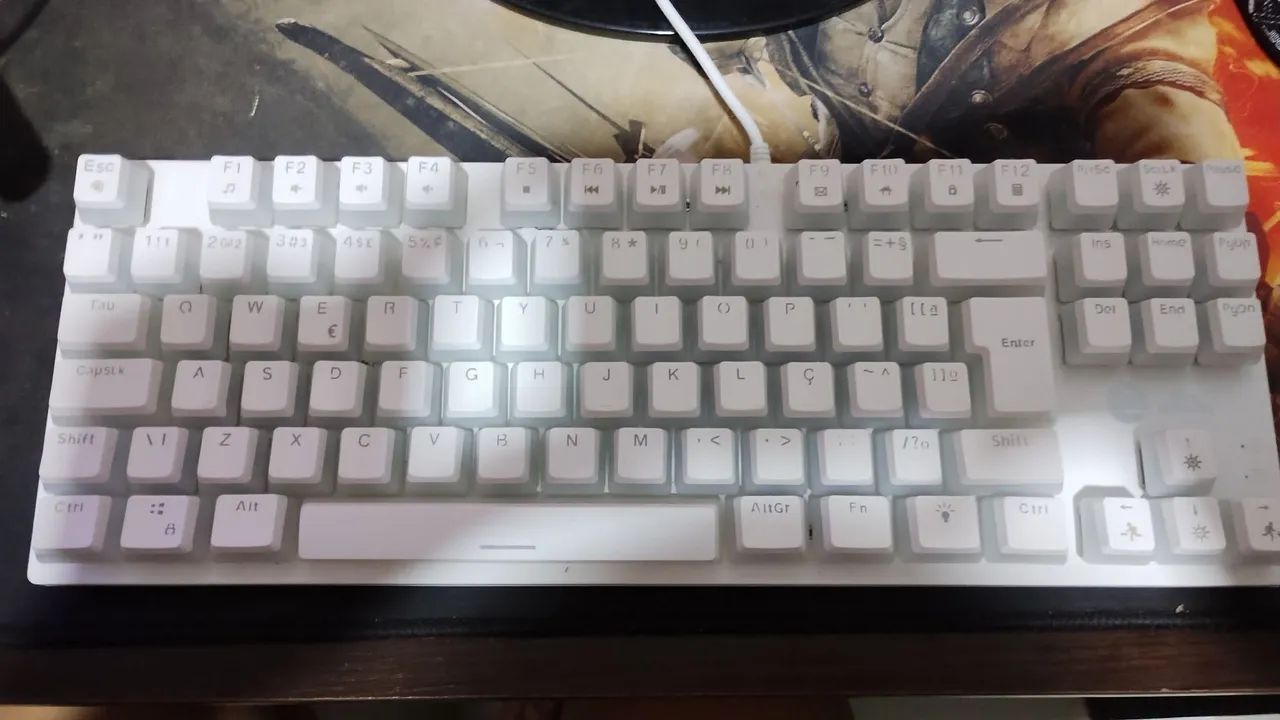 TECLADO BRANCO SWITCH AZUL 80%
