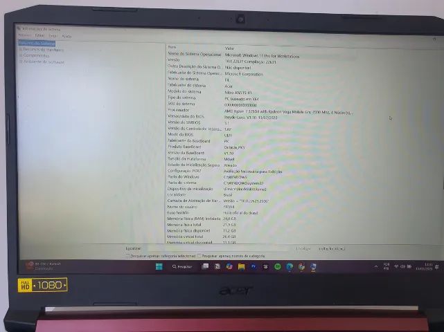 Notebook Gamer Acer Nitro 5 Ryzen 7 Com Placa de Vídeo e 1TB - Foto 5