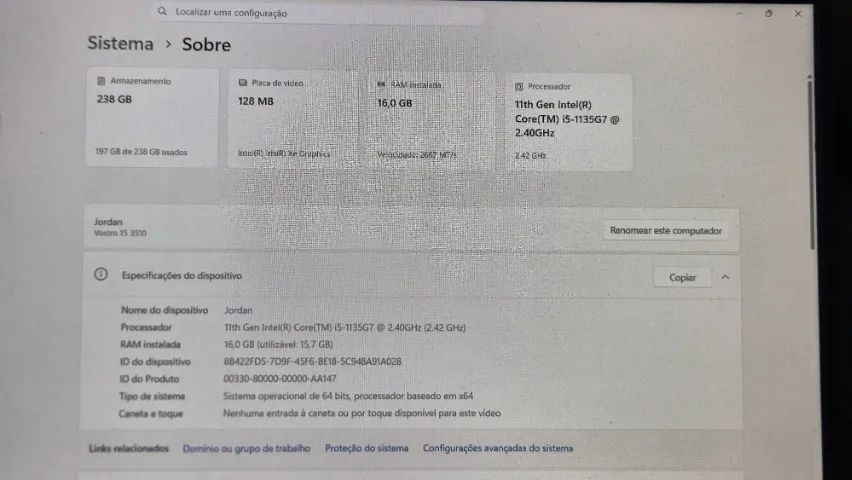 Notebook Dell Vostro I5 Windows 11 pro Troco por PlayStation 5 - Foto 3