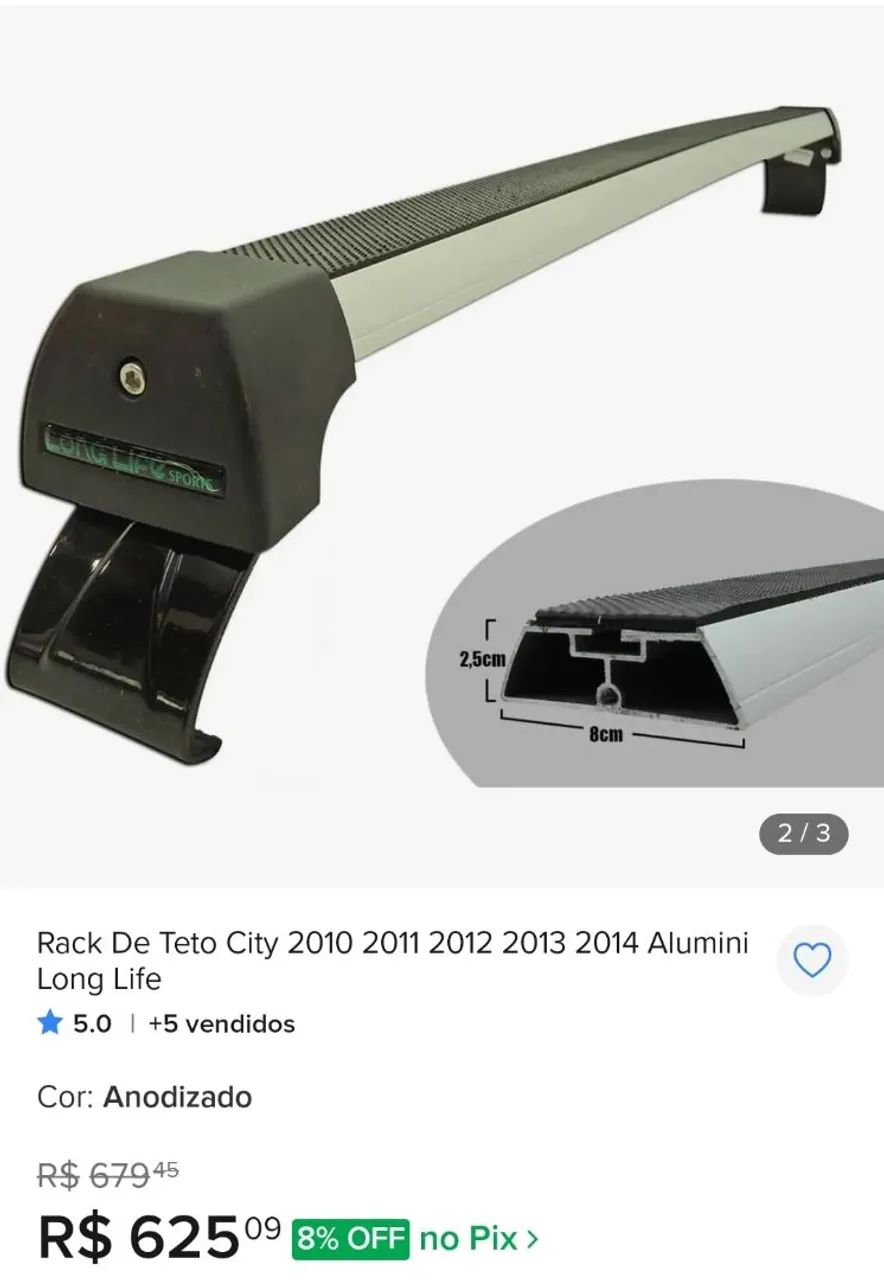 Rack de teto long life Honda city  - Foto 2