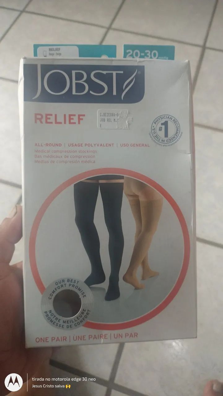 Meia compressiva nunca usada