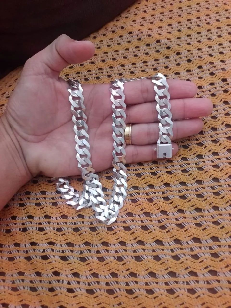 Corrente de prata 13mm 70cm