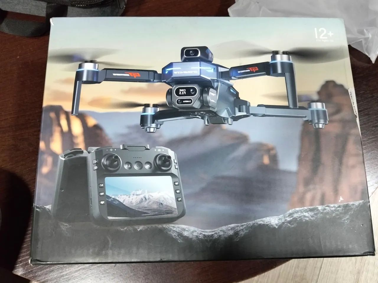 Rádio controle drone e acessórios.