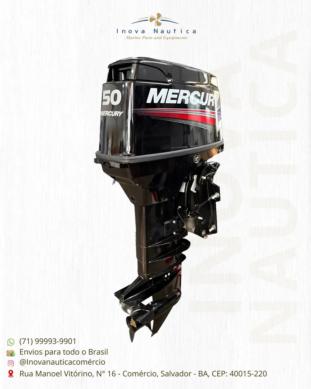 Motor de Popa Mercury 50 HP 2T COMANDO SEM TRIM