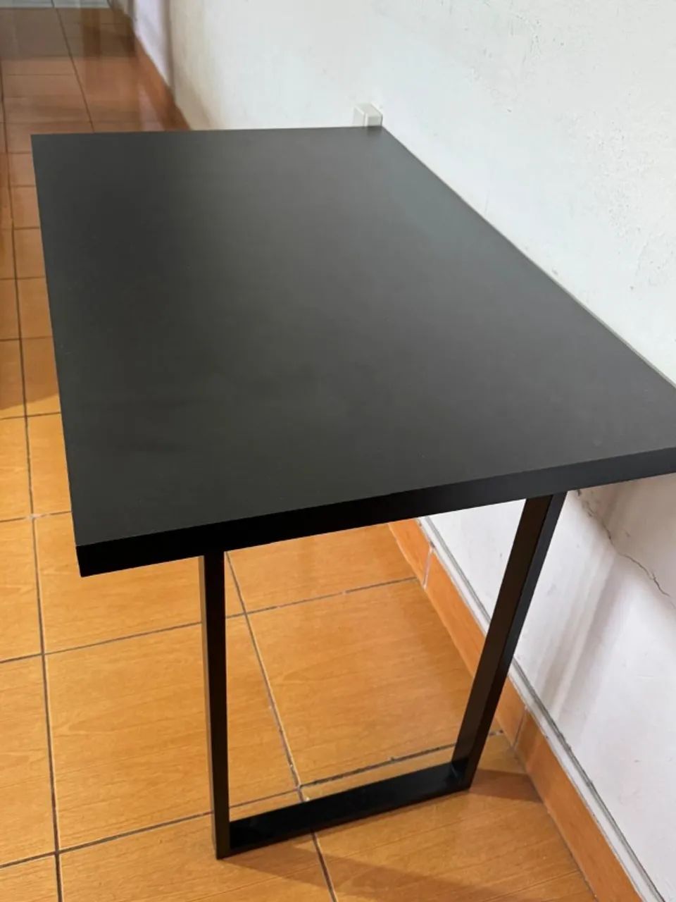 kit 3 Mesas de MDF com Metalon Preta