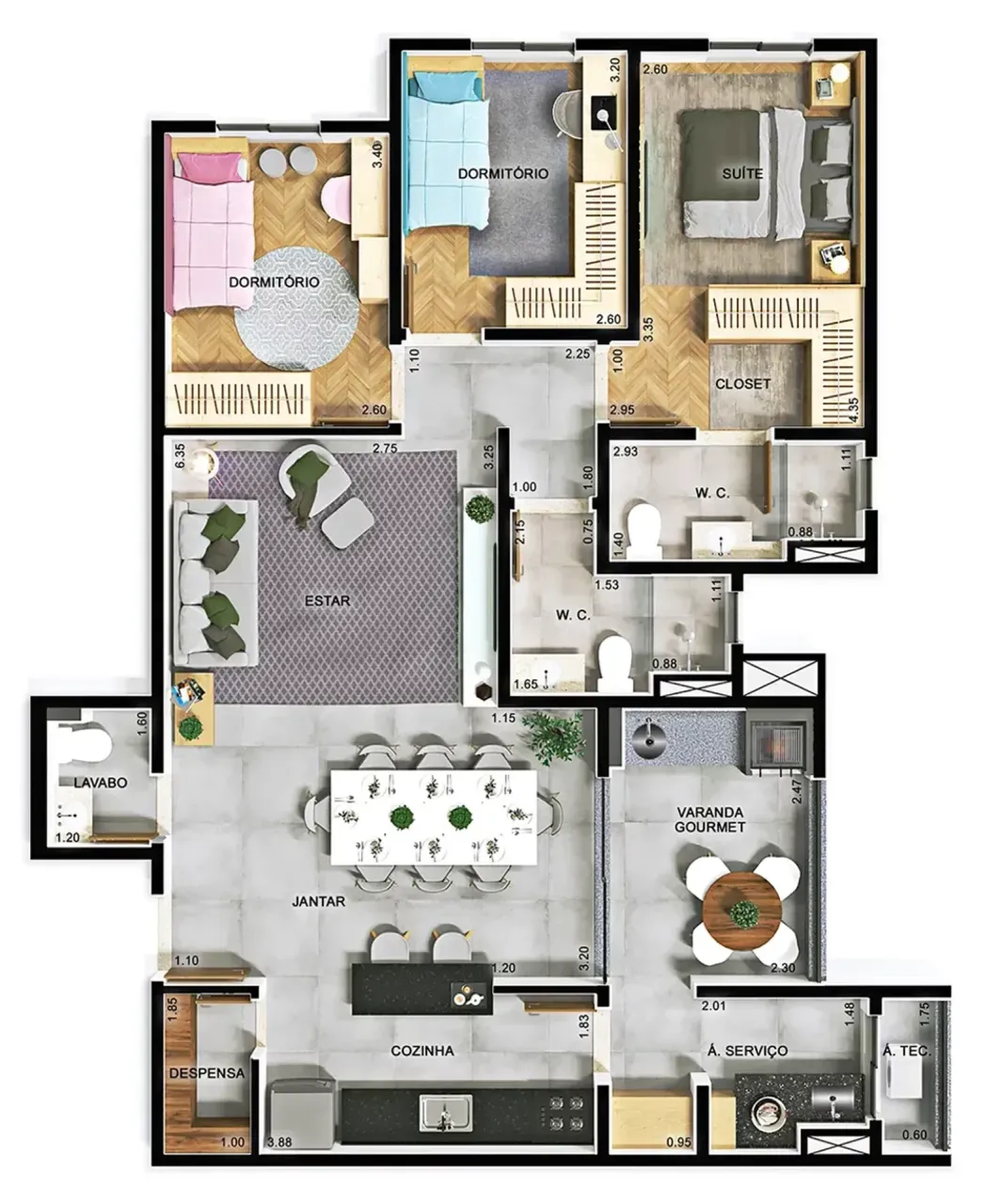 PLANTA 105m²