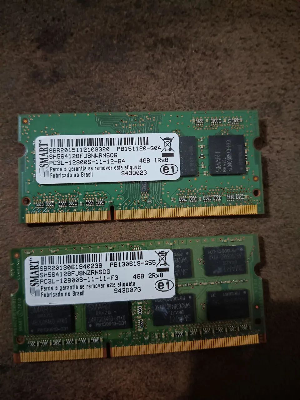 Kit 2×4GB DD3L. 1600MHz Notbook-Testada e funcionando 
