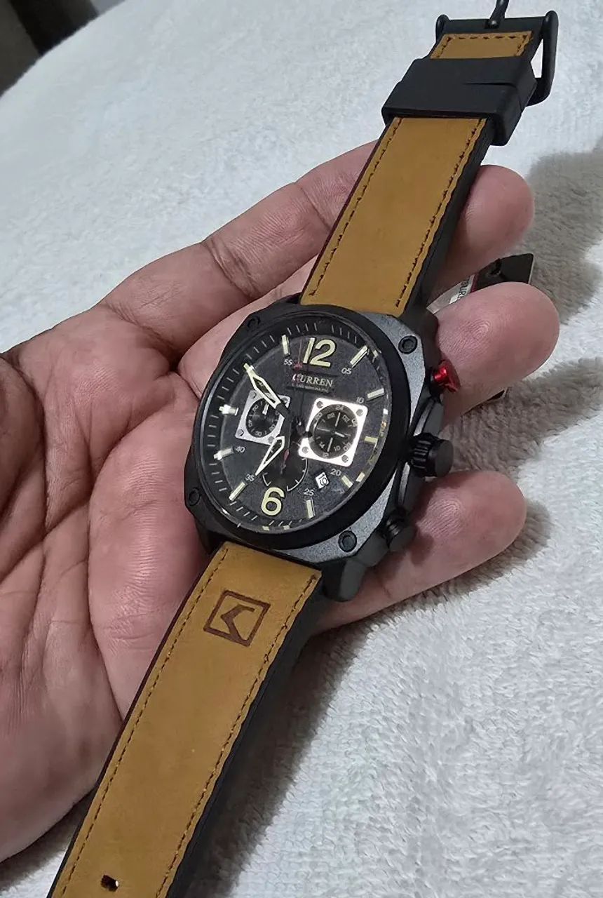 Relógio da Curren cronógrafo pulseira de couro original  - Foto 3