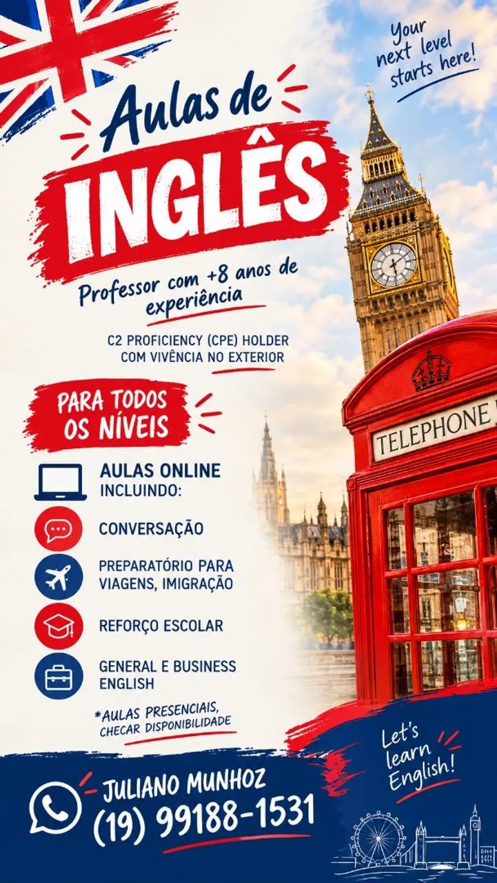 Aulas Particulares de Inglês 