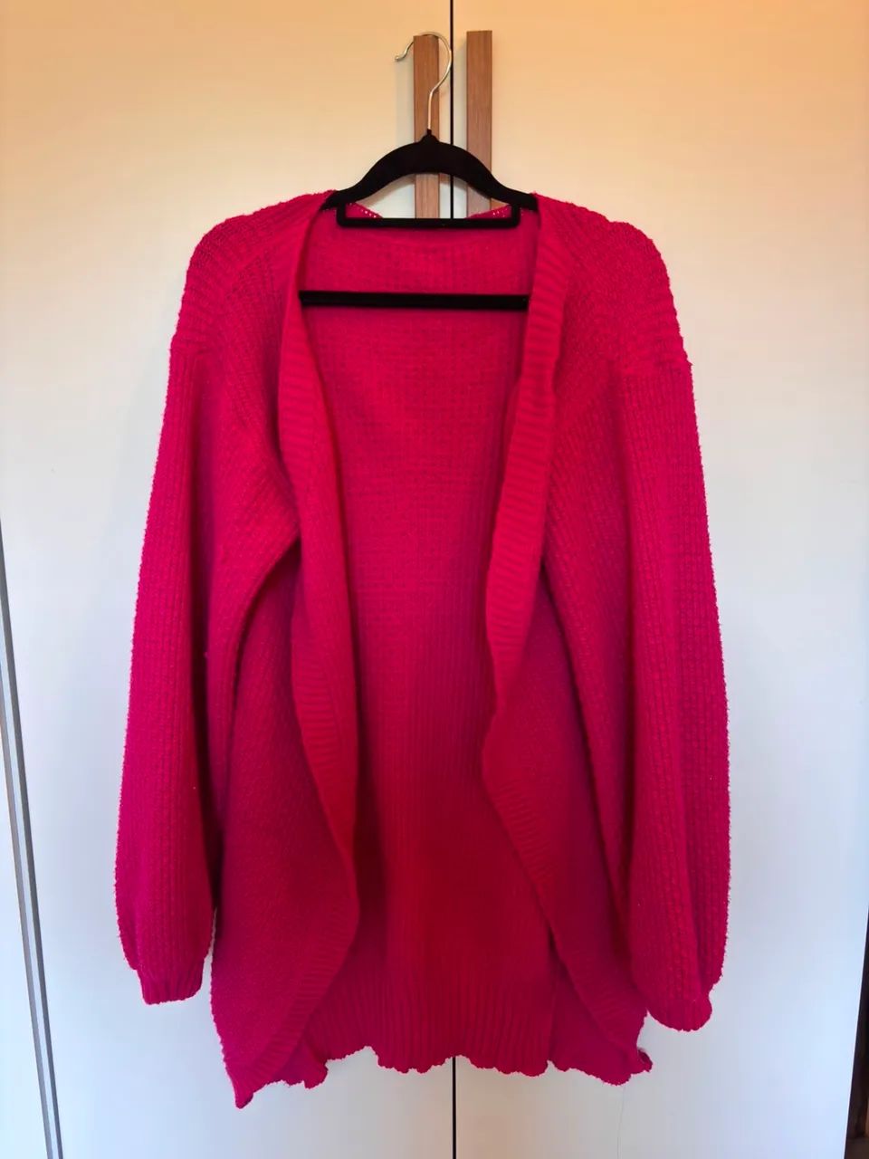 Cardig ã rosa de tecido grosso  - Foto 2