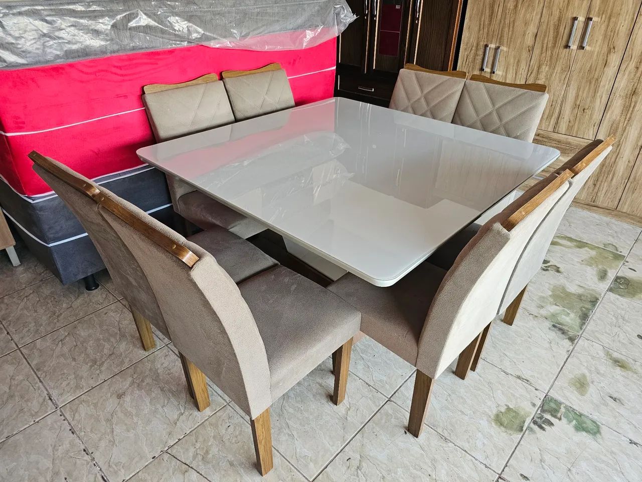 Mesa de mdf tampão de vidro usada  - Foto 4