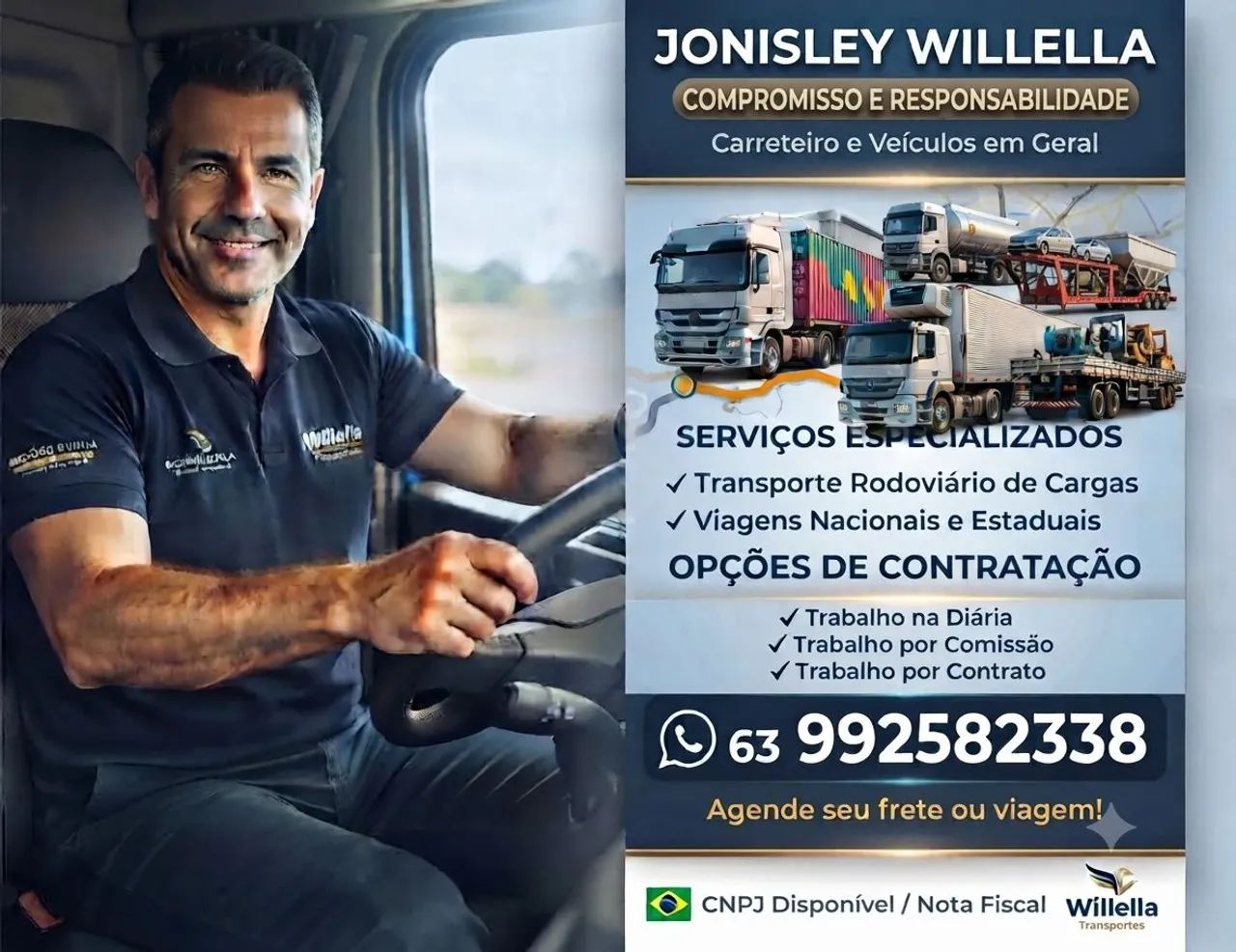  Motorista Disponível para viagens. 