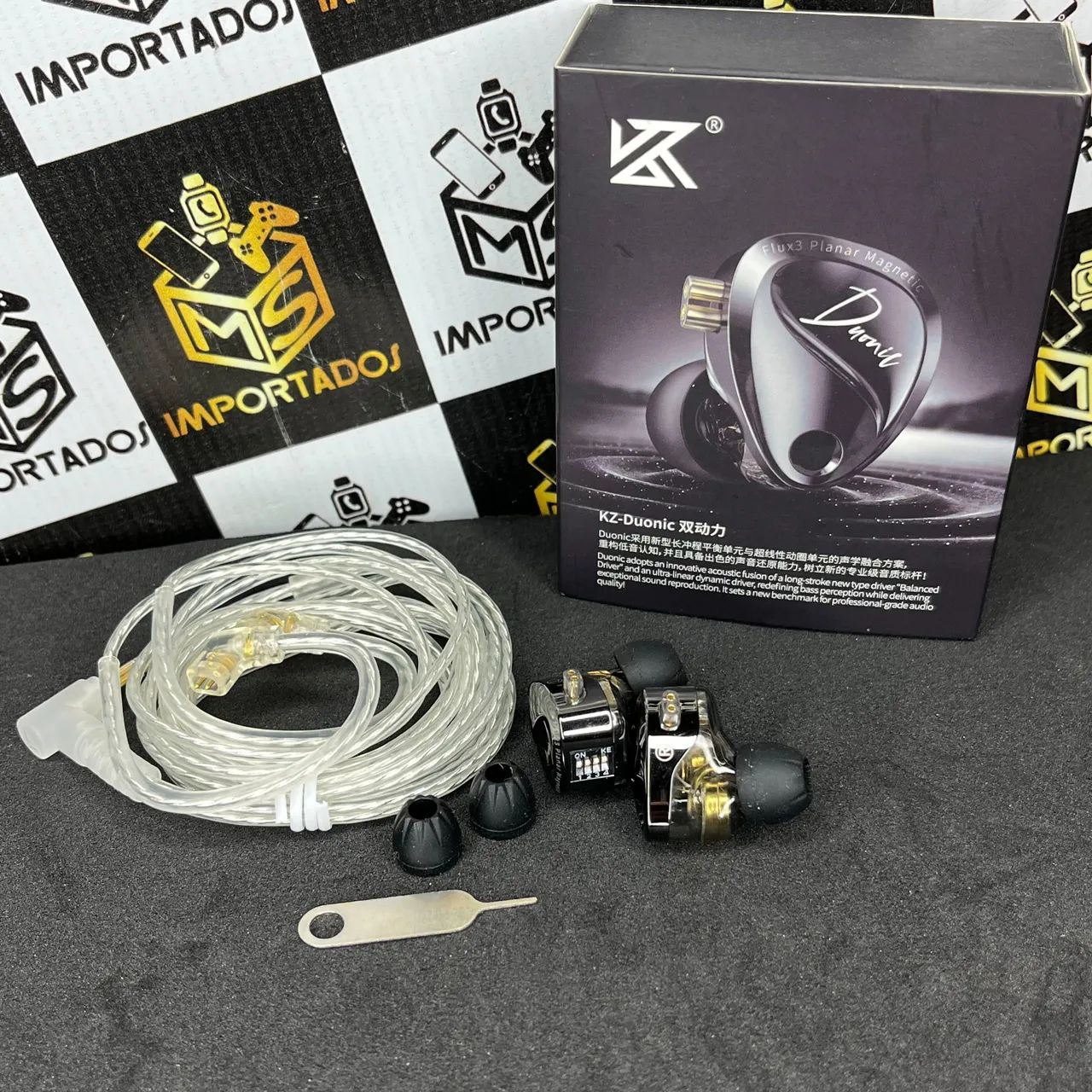 Fone KZ DUONIC TUNING - Híbrido Planar + Dinâmico com Ajuste de Som - Foto 2